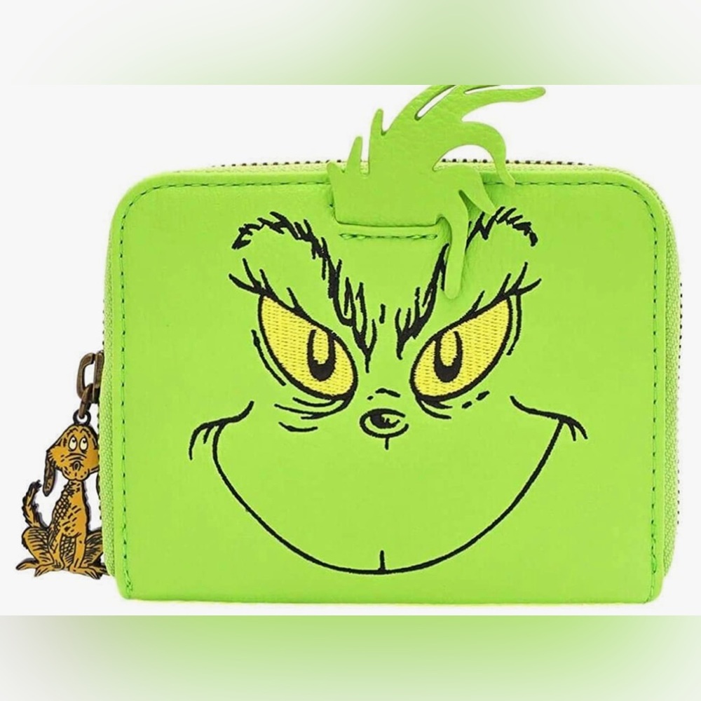 Loungefly Dr. Seuss the Grinch Faux Leather Mini Backpack and Wallet Set - Picture 8 of 12